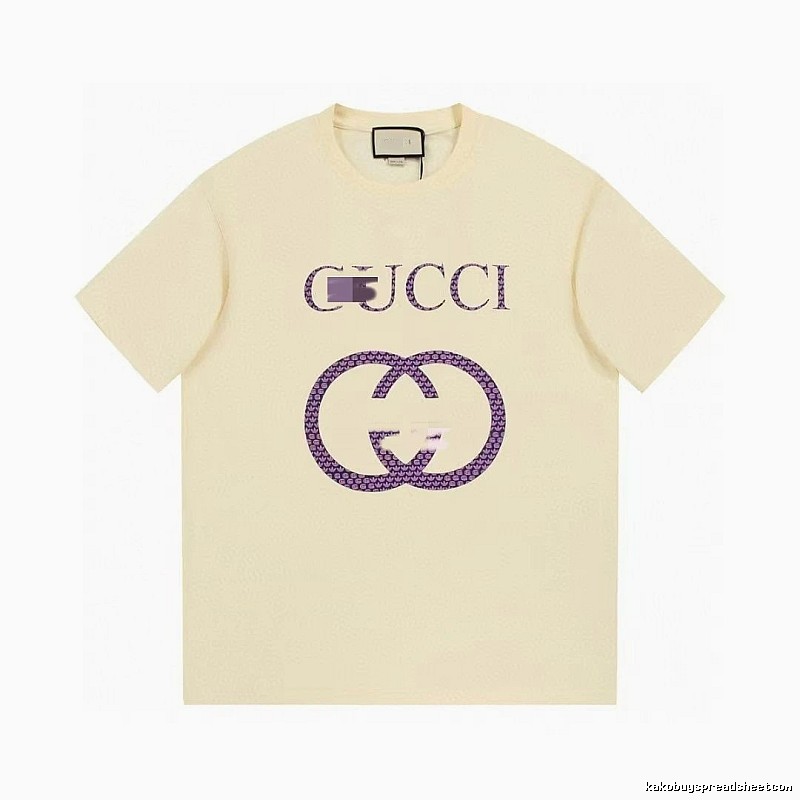 Gucci Double G Vintage Style Beige Short Sleeve T-Shirt