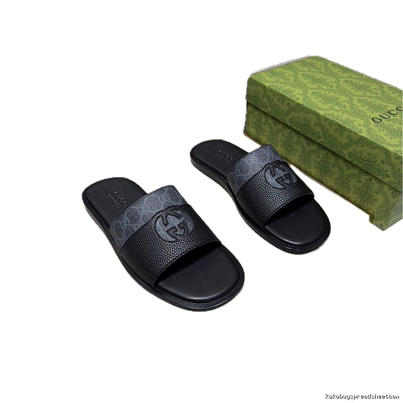 Gucci GG Monogram Casual Black Slides
