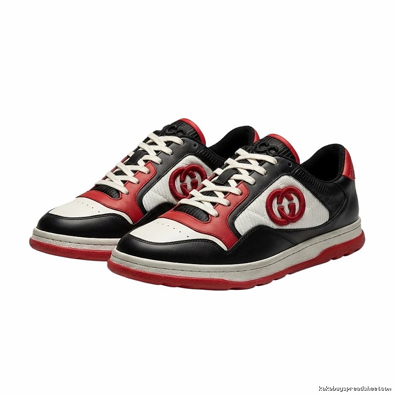Gucci retro black, red and white sports shoes