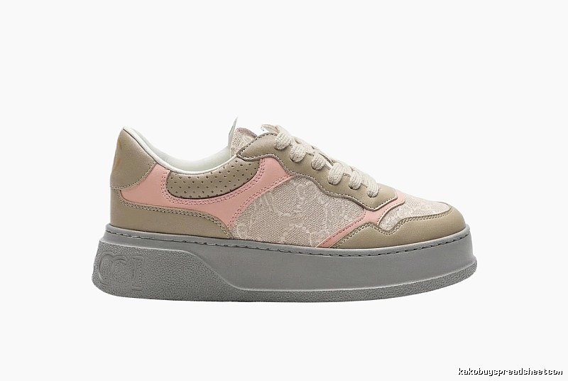 Gucci retro-style pink and brown sports shoes