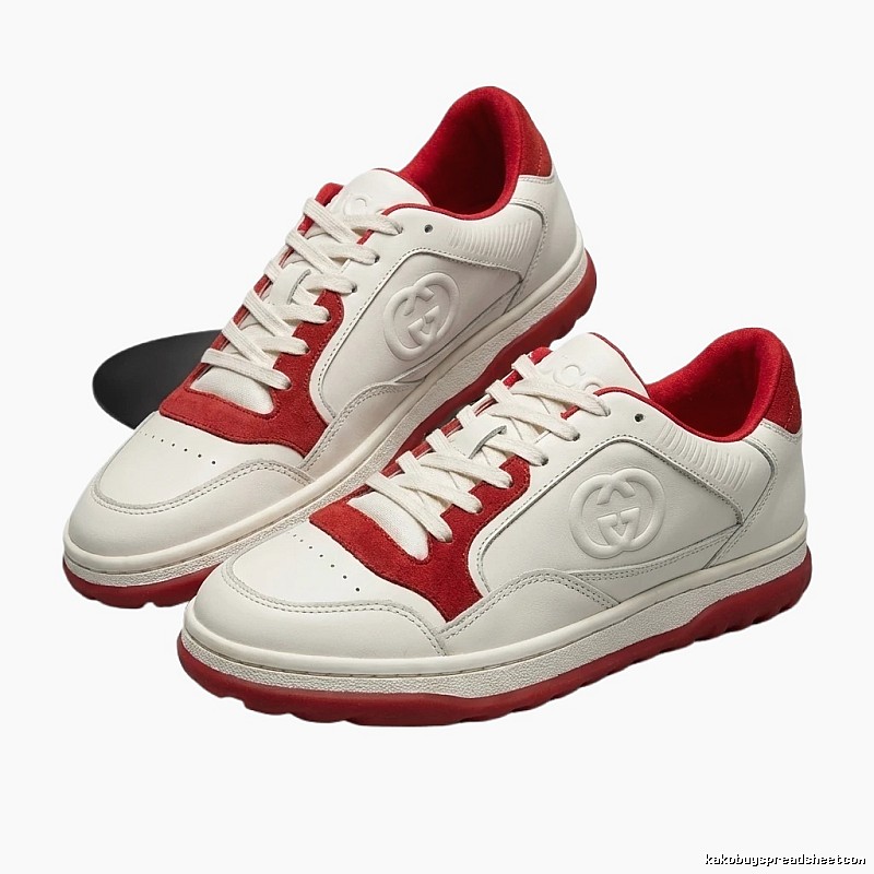 Gucci retro-style red and white sneakers