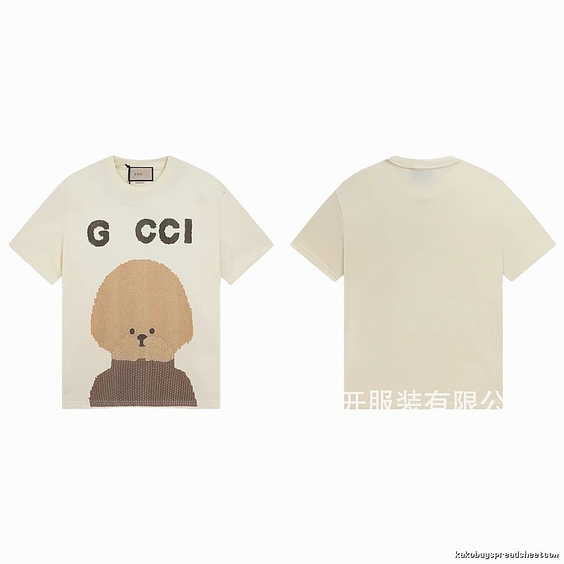 Gucci Teddy Print Casual Style Off-white T-shirt