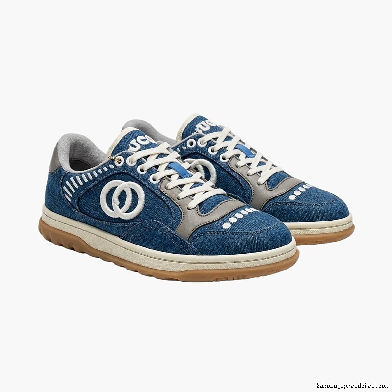 Gucci vintage blue-gray denim sneakers