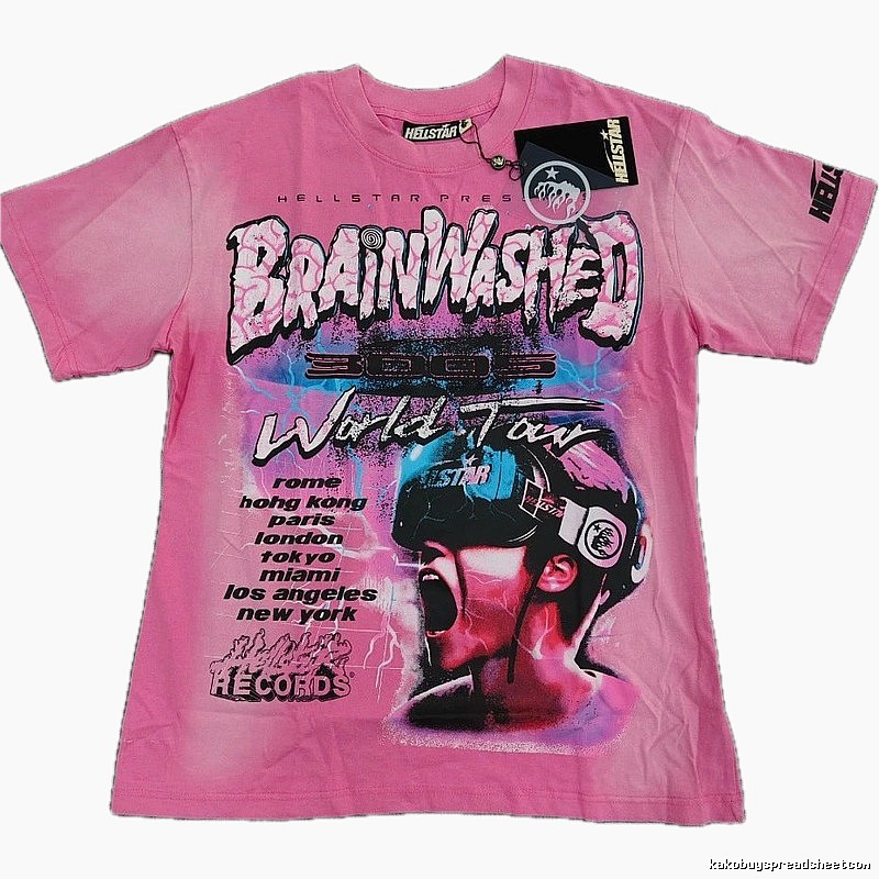 Hellstar Brainwashing Tour Vintage Pink T-Shirt