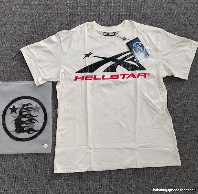 Hellstar Classic Print Street Style Off-white T-Shirt