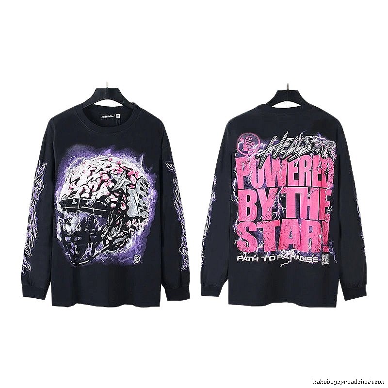 Hellstar dark style black long-sleeved shirt