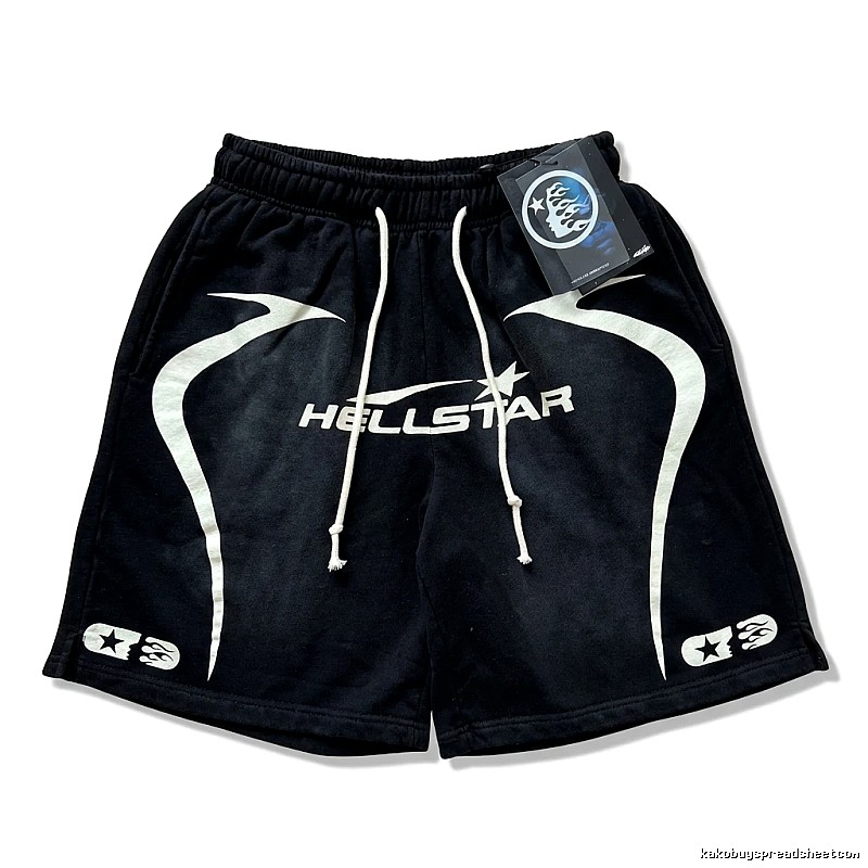 Hellstar dark-style black shorts