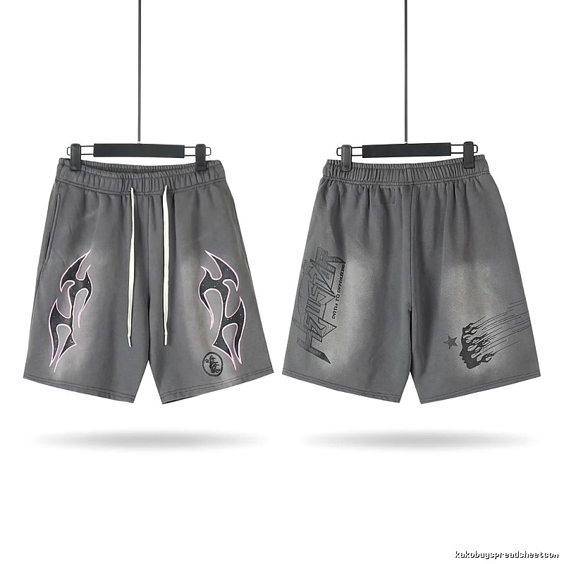 Hellstar dark-style grey shorts