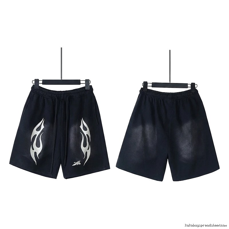 Hellstar Flame Wind Black Shorts