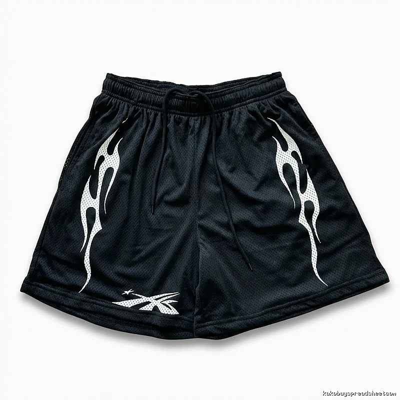 Hellstar Flame Wind Black Shorts