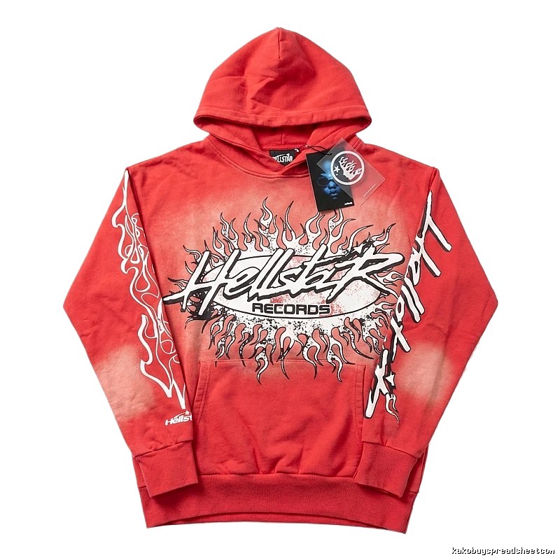Hellstar Flame Wind Red Hoodie