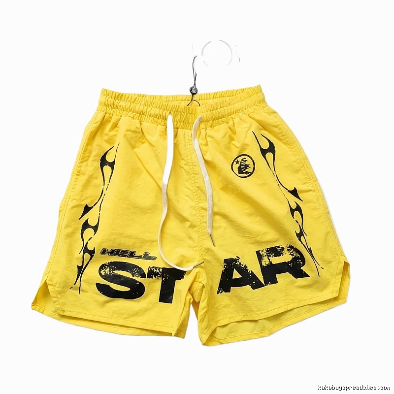 Hellstar Flame Wind Yellow Shorts