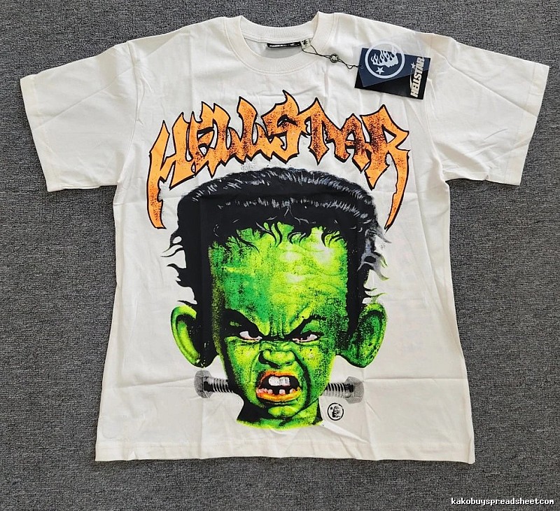 Hellstar Frankenstein Street Style White T-shirt