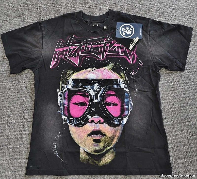 Hellstar Portrait Print Street Style Black T-Shirt