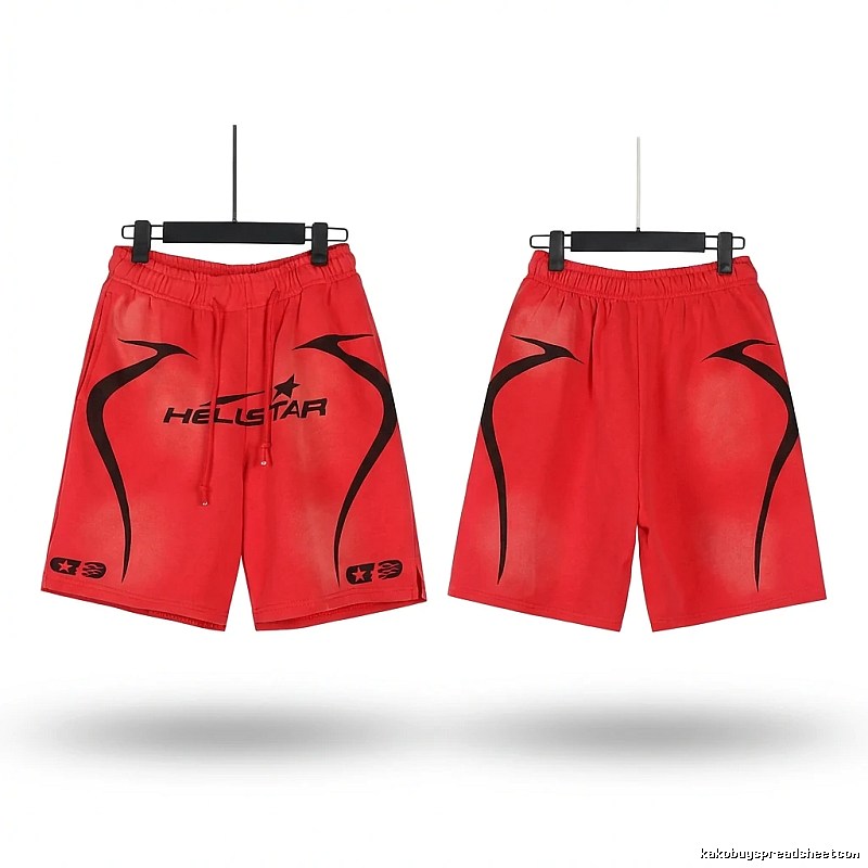 Hellstar trendy and cool style red shorts