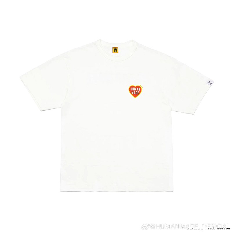 HUMAN MADE Heart Print Japanese Streetwear White T-Shirt