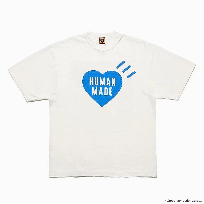 Human Made Resort Heart logo T-shirt Black Green Human for Travel Looks