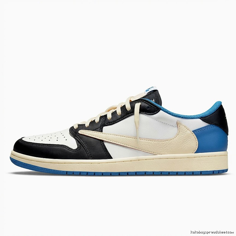 Jordan AJ1 black, white and blue trendy sneakers