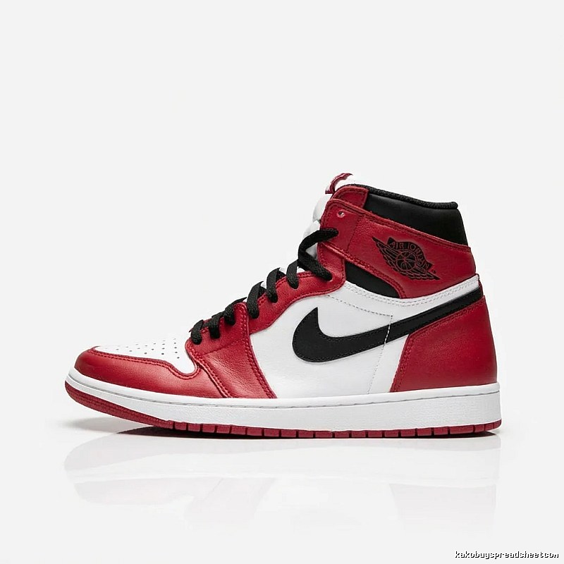 Jordan AJ1 High-Top Red, White and Black Athletic Shoes