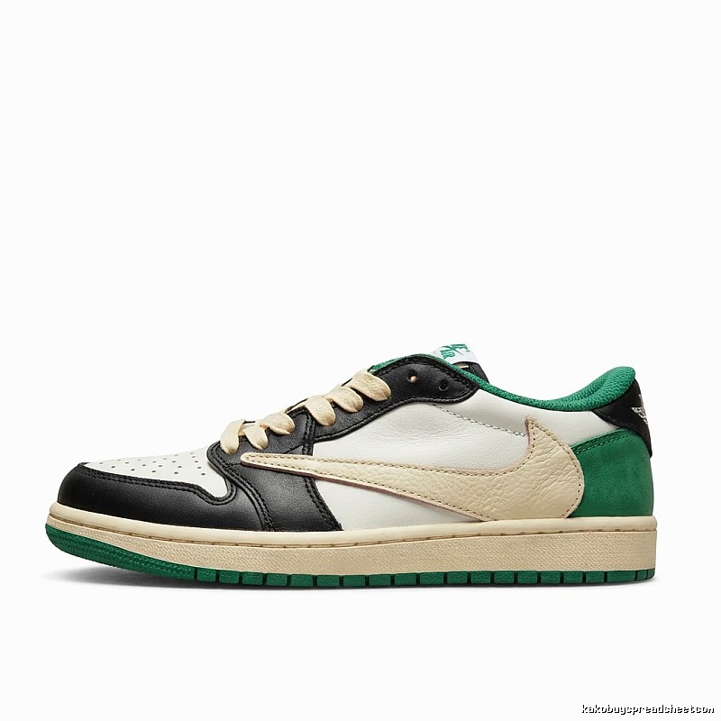Jordan AJ1 Retro Style Black-Green-White Shoes