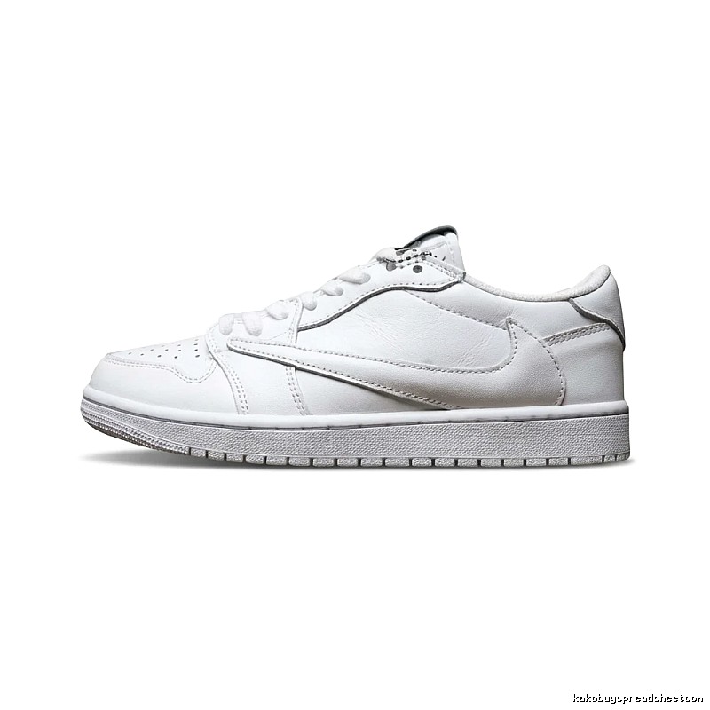 Jordan AJ1 simple white canvas shoes