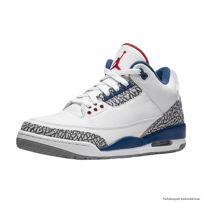 Jordan AJ3 Retro Style White and Blue Shoes