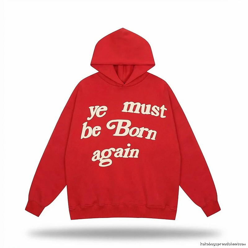 Kanye retro-style red hoodie