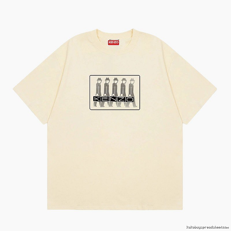 KENZO Character Print Casual Style Beige T-shirt