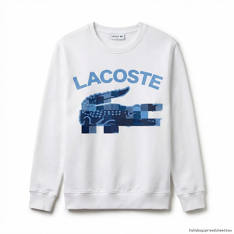 Lacoste Blue and White Contrast Fashion Sweatshirt