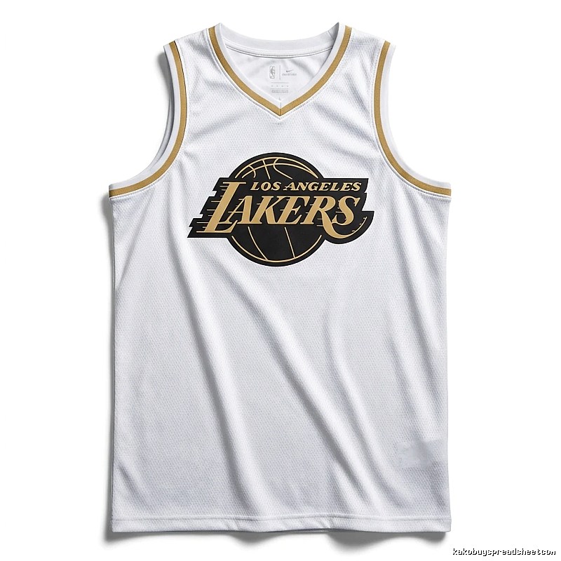LBJ Lakers white basketball uniform