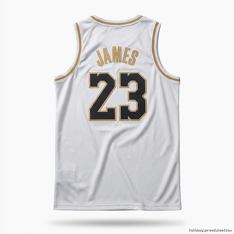LBJ No. 23 basketball wind white jersey