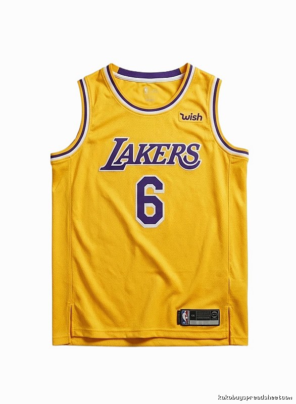LBJ's yellow basketball jersey of the Lakers
