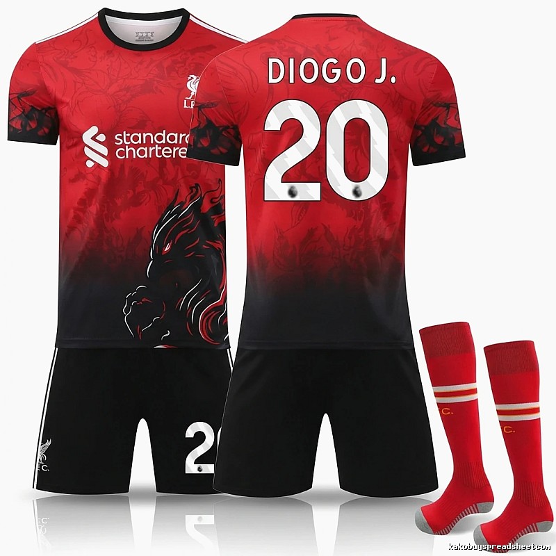 Liverpool retro-style red and black jersey