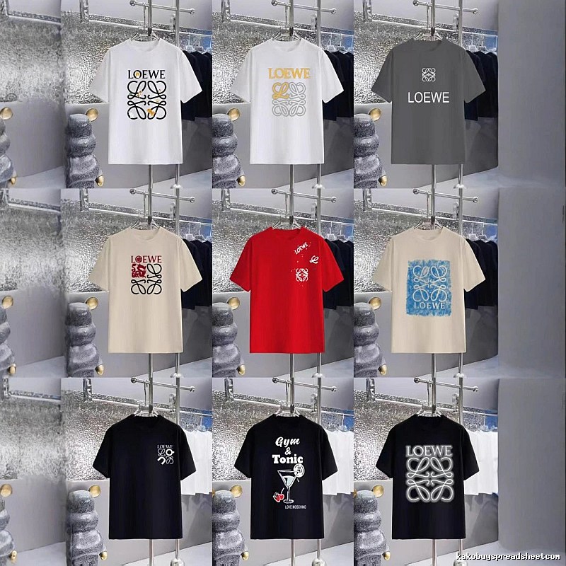 LOEWE Classic Print Minimalist Casual Multi-color Short-sleeve T-shirt