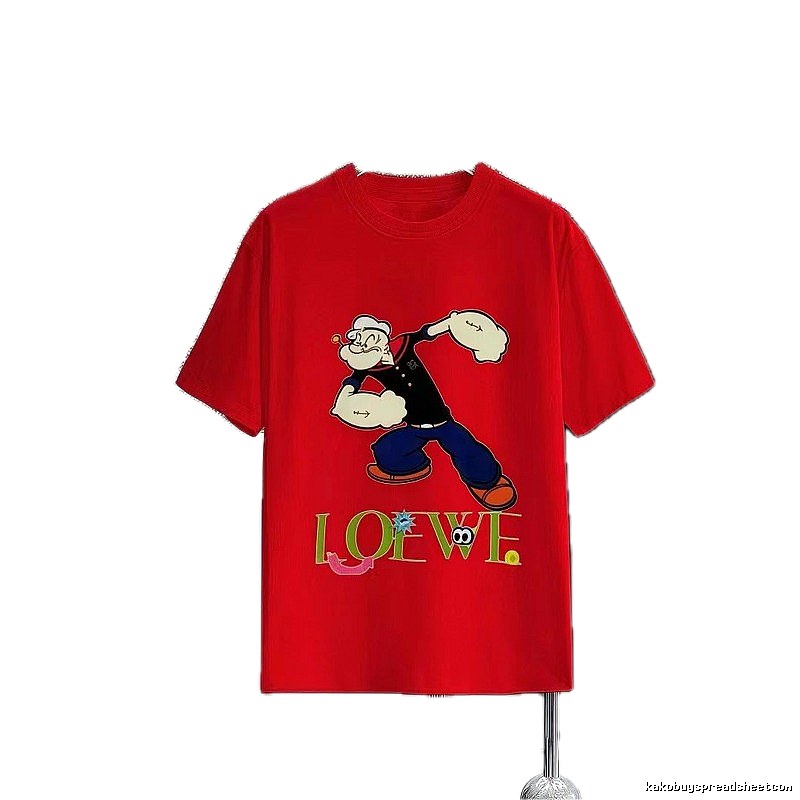 LOEWE x Popeye Co-branded Trendy Red T-Shirt