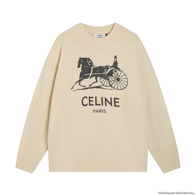 Logo Knit Sweater for School Runs in CELINE Style