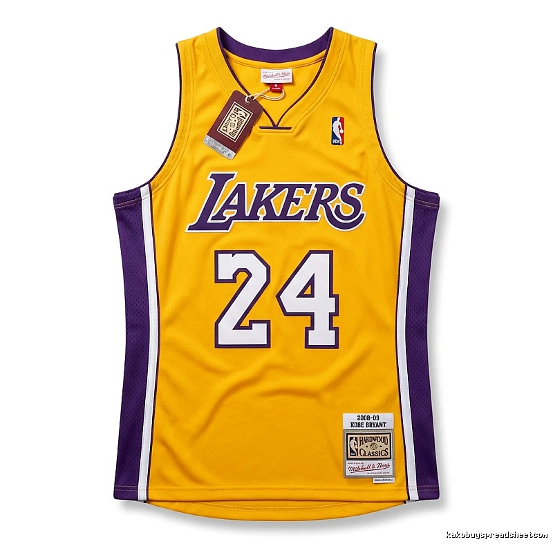 Los Angeles Lakers No. 24 yellow jersey