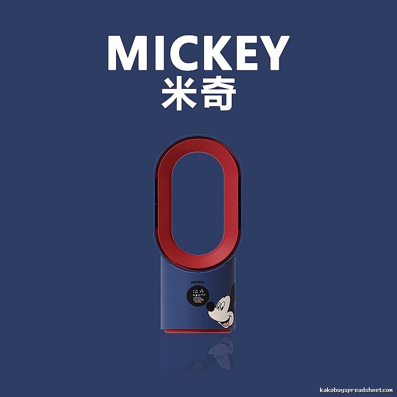 Lotso Desk Cooling Misting Bladeless Fan Mickey Character Misting Bladeless Smart Control Oscillation Digital Display Long Runtime Two Mist Levels