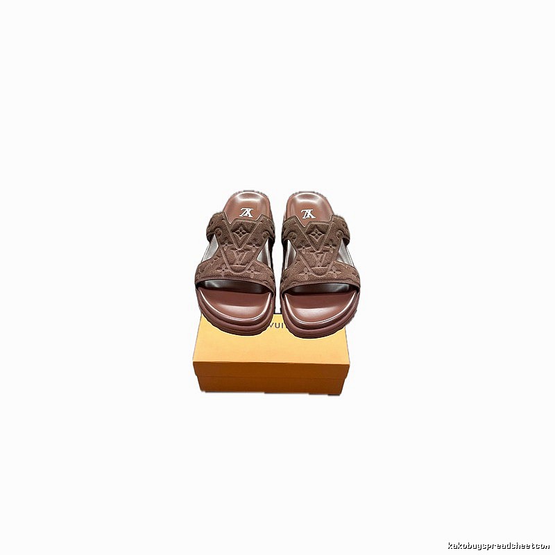 Louis Vuitton Classic Monogram Light Luxury Style Brown Slippers