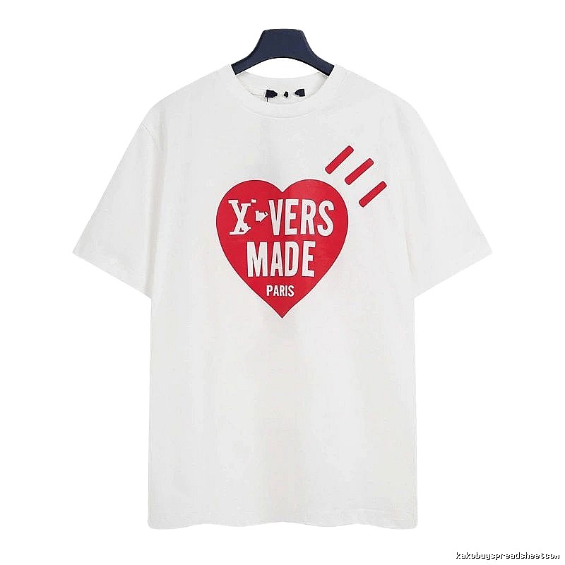 Louis Vuitton Heart Print Trendy Style White T-Shirt