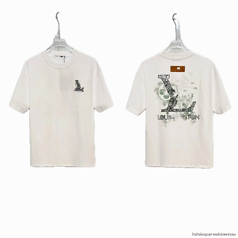 Louis Vuitton Large Print Trendy Style White T-Shirt