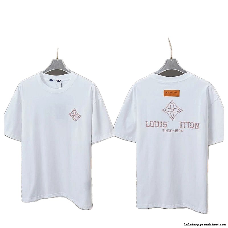 Louis Vuitton Monogram Embroidered Casual White T-Shirt
