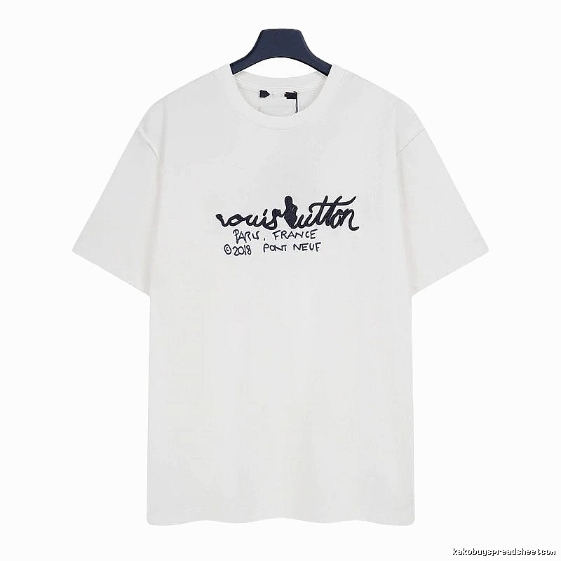 Louis Vuitton Signature Embroidered Casual White T-Shirt