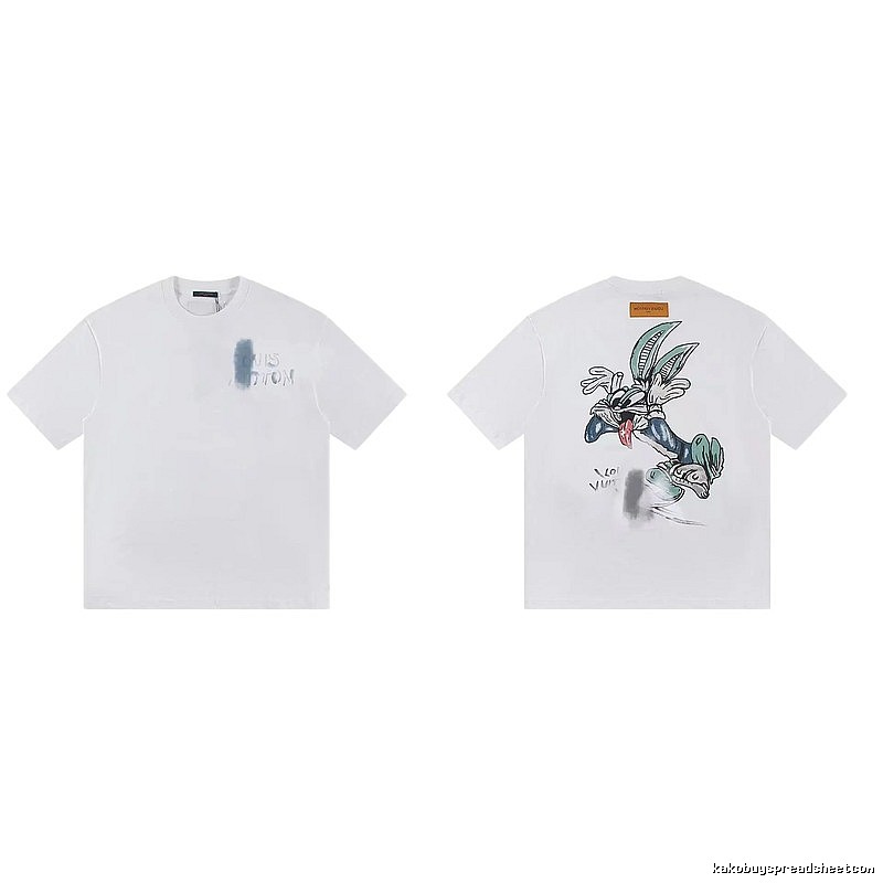 Louis Vuitton Trendy & Cool Cartoon Graffiti White T-Shirt