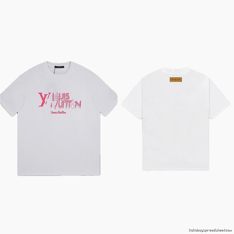 Louis Vuitton Trendy Misaligned Print White T-shirt