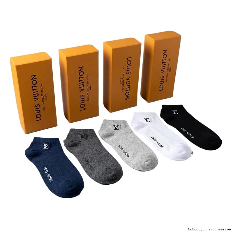 LV casual style multicolor short socks