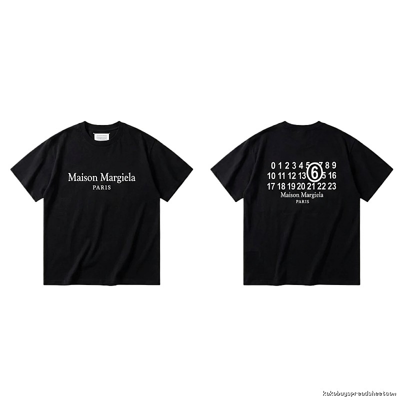 Maison Margiela black T-shirt with digital printing.