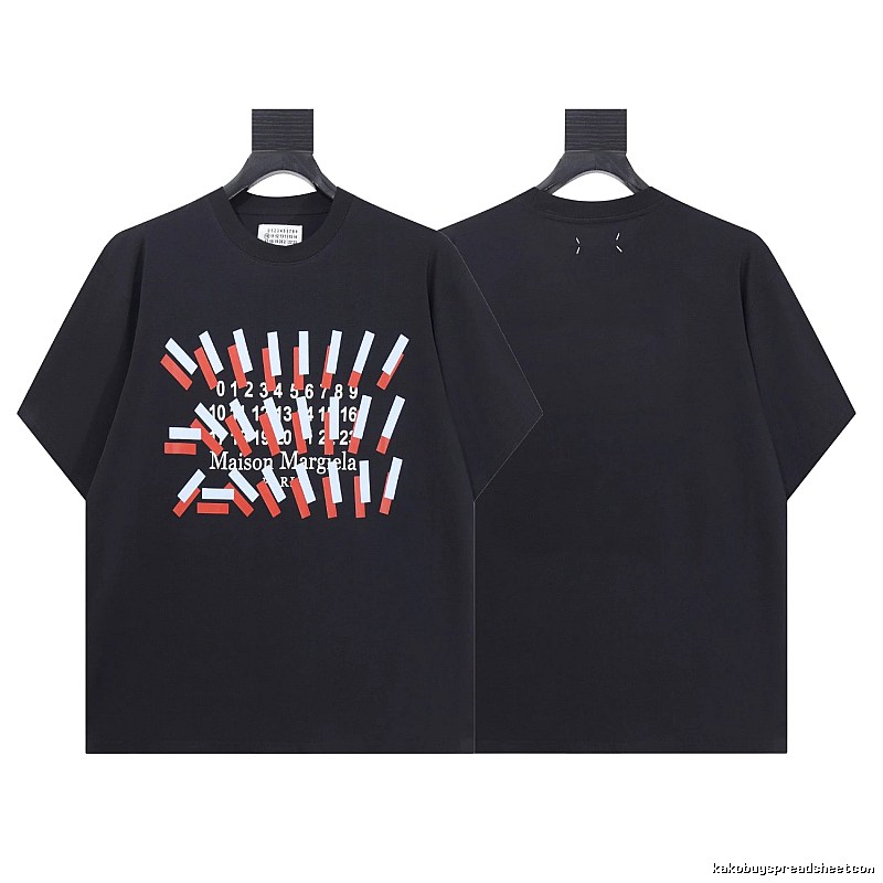 Maison Margiela Digital Printed Streetwear Black T-Shirt