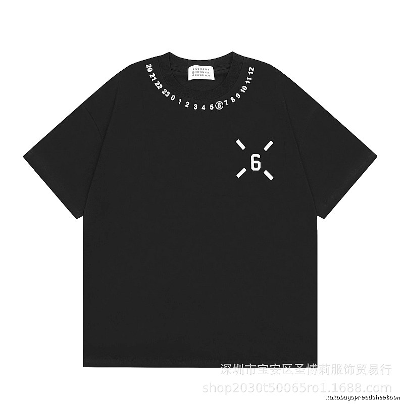 Maison Margiela MM6 Streetwear Style Black Short-sleeve T-shirt