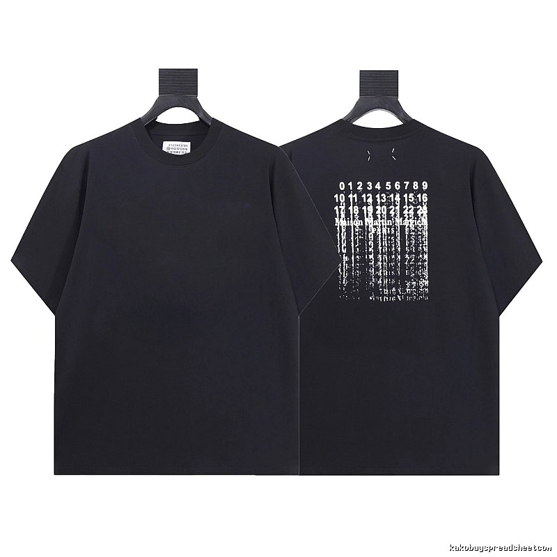 Maison Margiela Number Series Street Style Black T-shirt